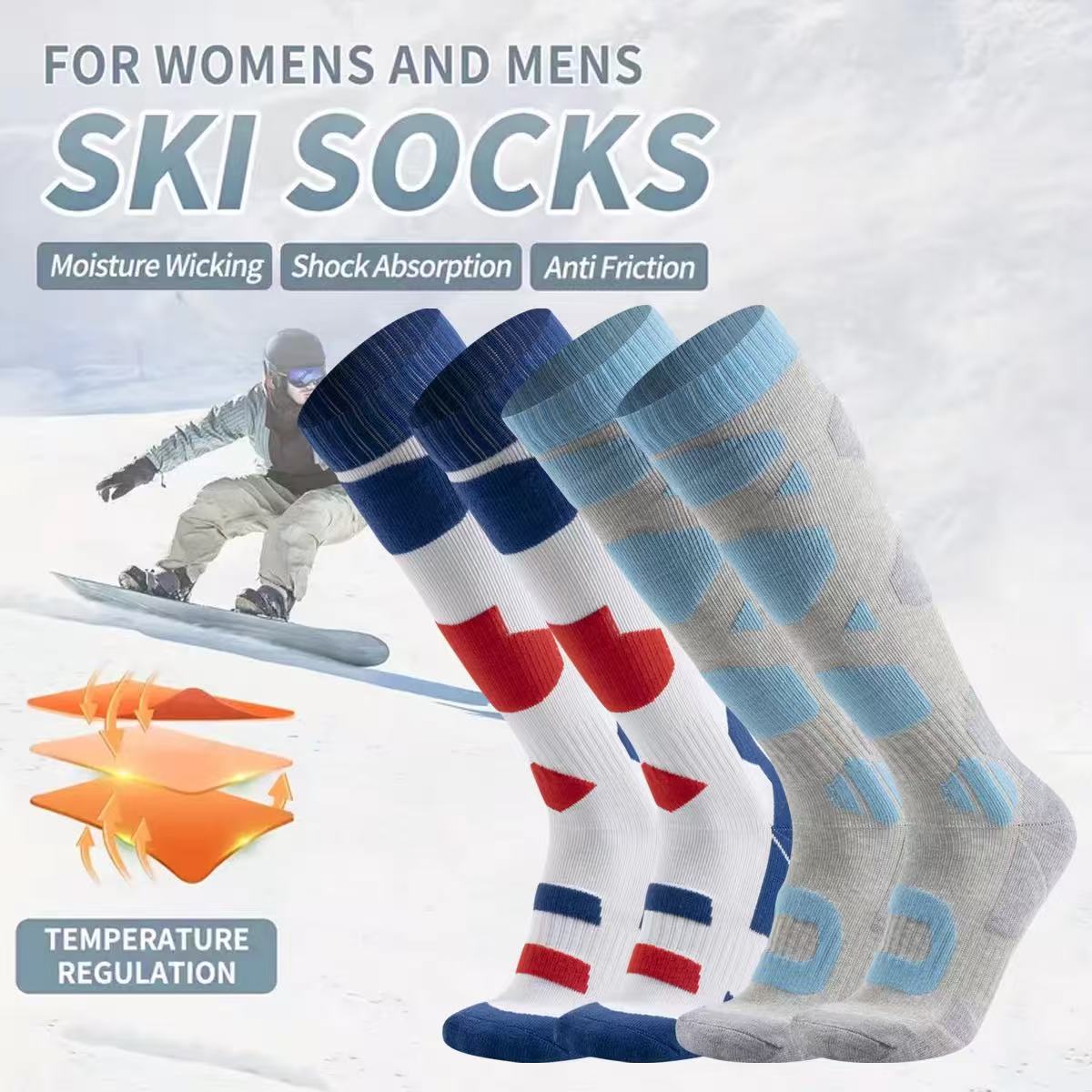 Thermal Sock Winter - Thermische winterskisokken van dik katoen voor