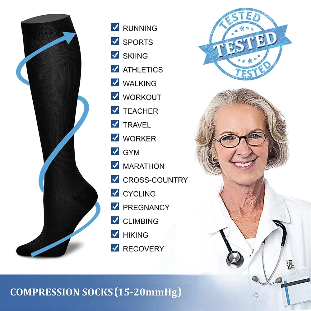 1 Paar Vrouwen & Mannen Compre - Compression Sock Medical recensie en prijs